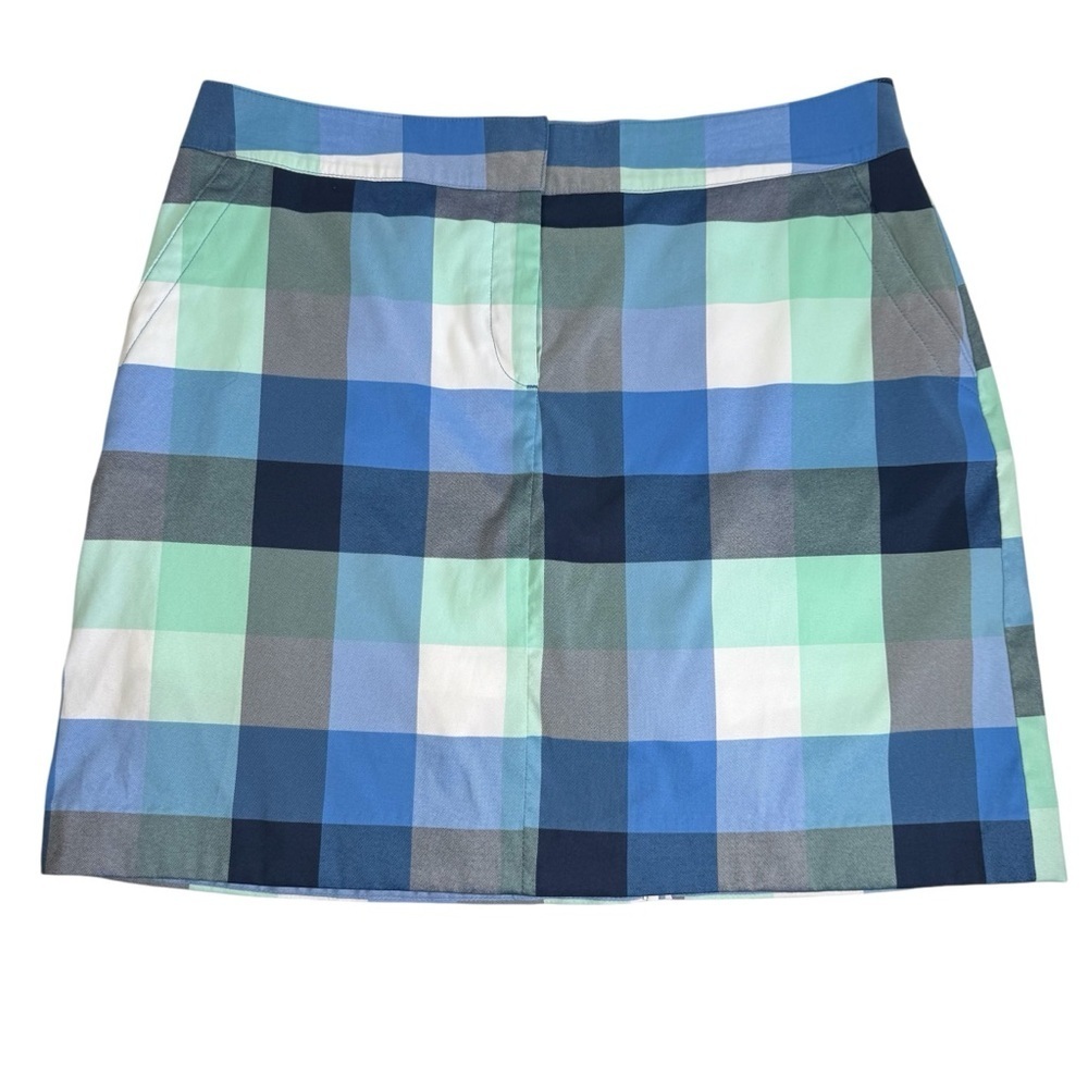 Izod Golf Plaid Mini Skort in Blue and Green. Size 12